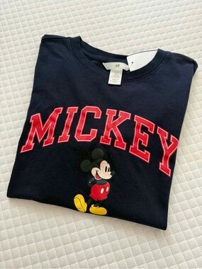 H&M Navy Mickey Graphic Tee